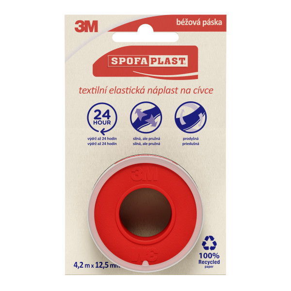 Levně 3M Spofaplast Náplast textilní elastická 4.2mx12.5mm