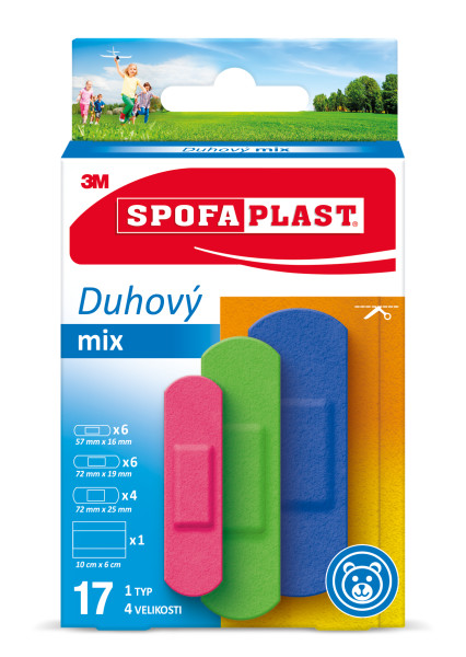 Levně 3M Spofaplast 606 Duhový mix 17ks