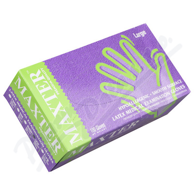 Levně Rukavice latexové MAXTER pudrové vel.L 100ks