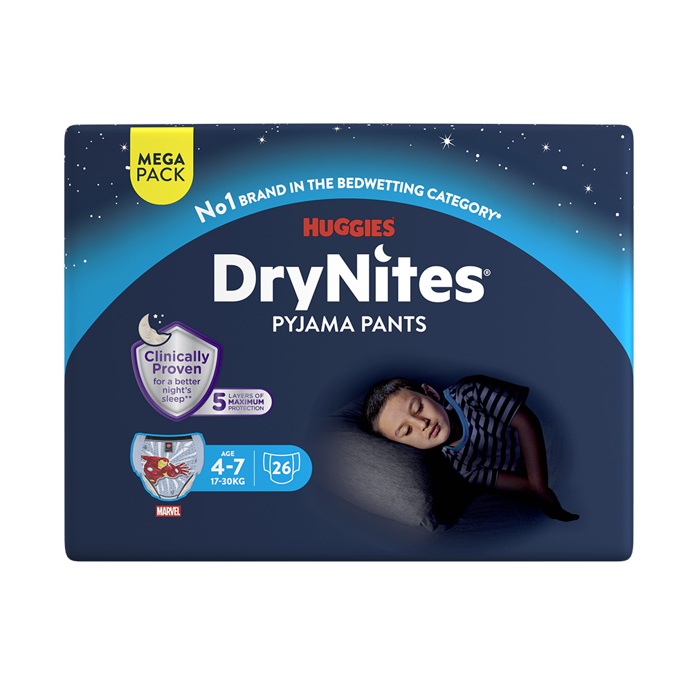 Levně DryNites natahovací kalhotky chlapci 4-7let/17-30kg/26ks