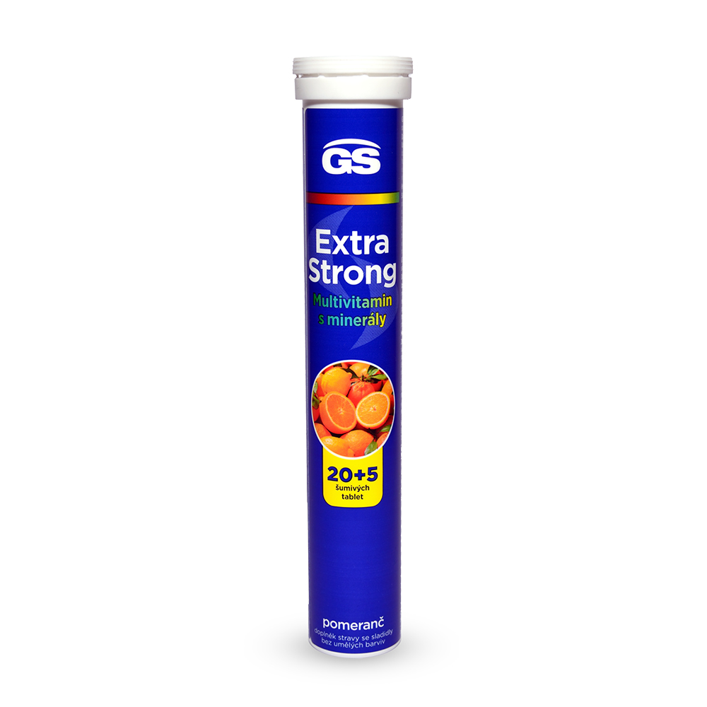 Levně GS Extra Strong Multivitamin s minerály, pomeranč, 20+5 šumivých tablet
