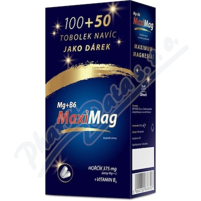 Levně MaxiMag Hořčík 375mg+B6 tob.100+50 DÁRKOVÉ BALENÍ