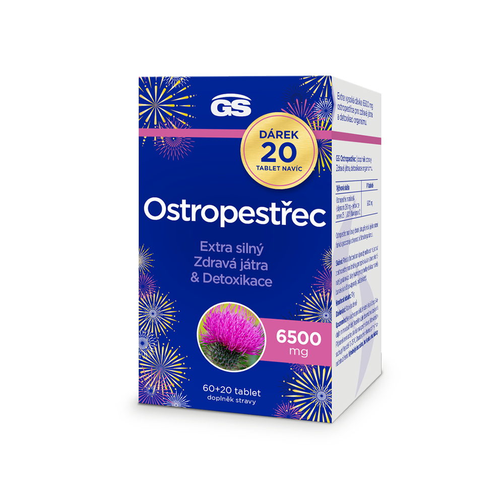 Levně GS Ostropestřec 6500mg 60+20 tablet dárek