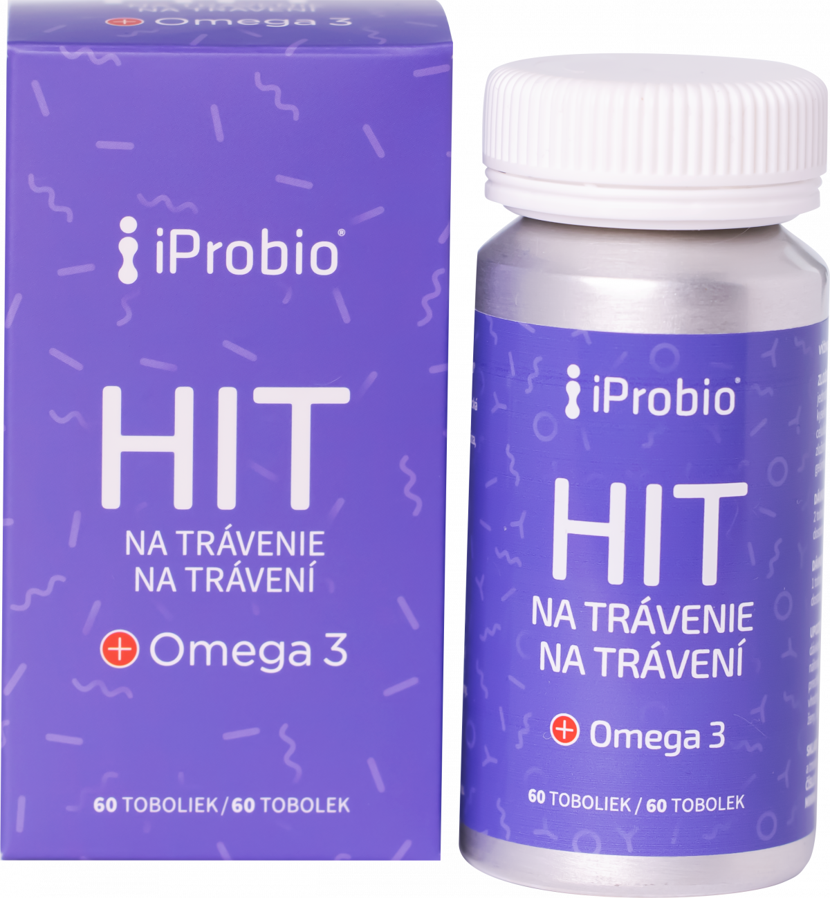 Levně iProbio Hit+ omega3 na trávení 60 tobolek
