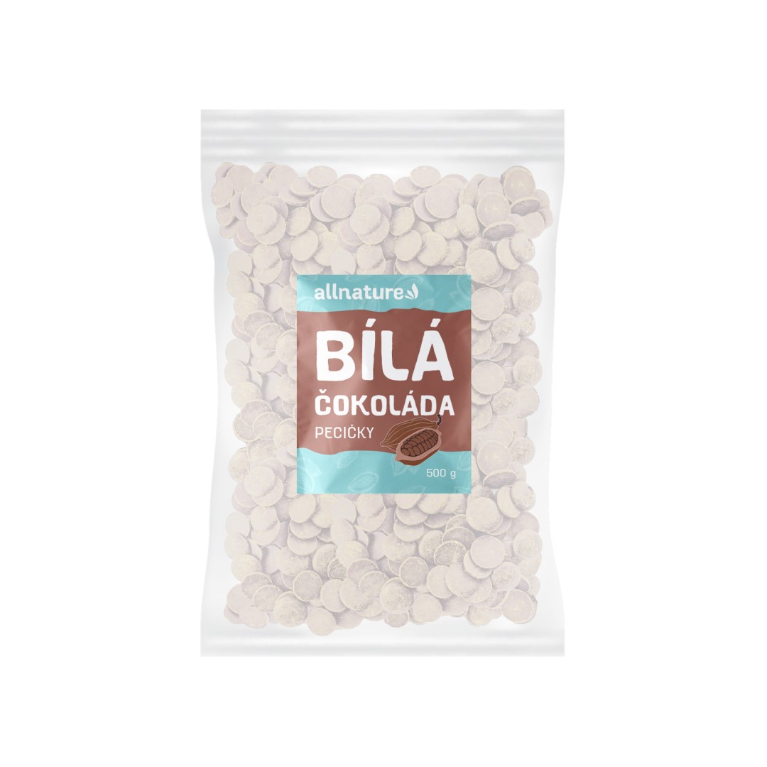 Levně Allnature Bílá čokoláda pecičky 500g