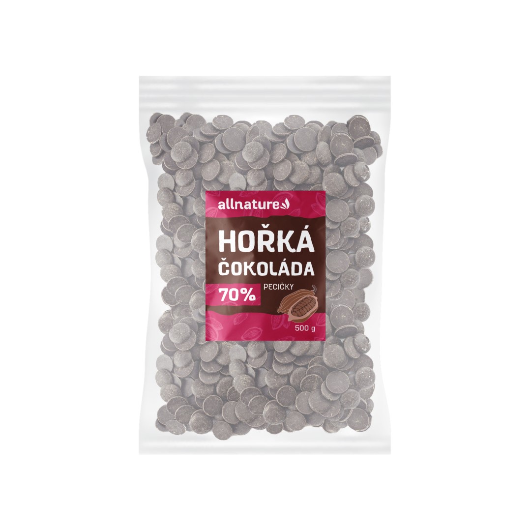Levně Allnature Hořká čokoláda 70% pecičky 500g