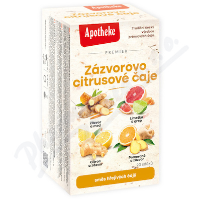 Levně Apotheke Premier Zázvorovo citrusové čaje 20 sáčků