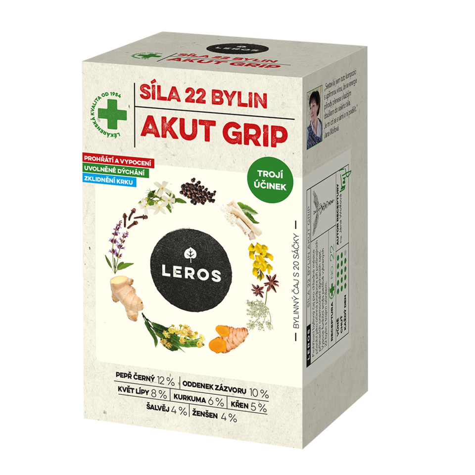 Levně LEROS Síla 22 bylin akut grip 20x2.5g