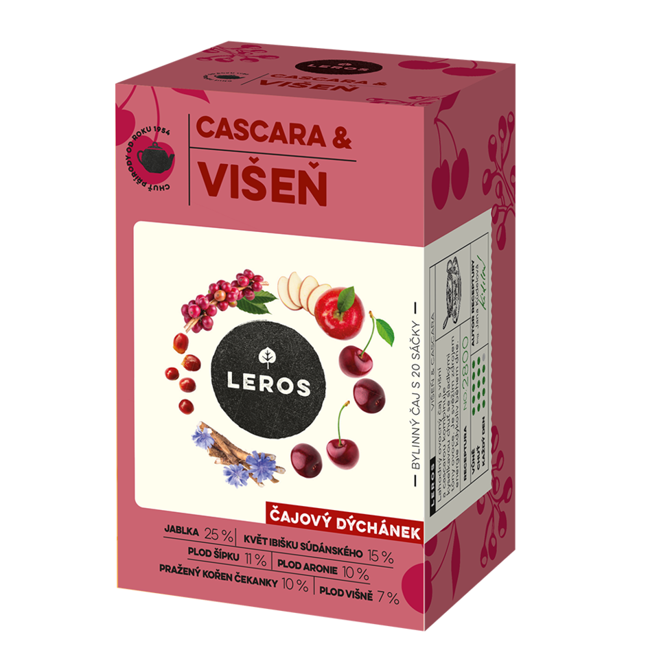 Levně LEROS Čajový dýchánek cascara&višeň 20x2g
