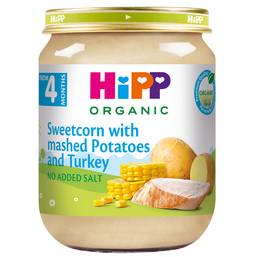 Levně HiPP BABY BIO Bramborová kaše s kukuřicí a krůtím 125g