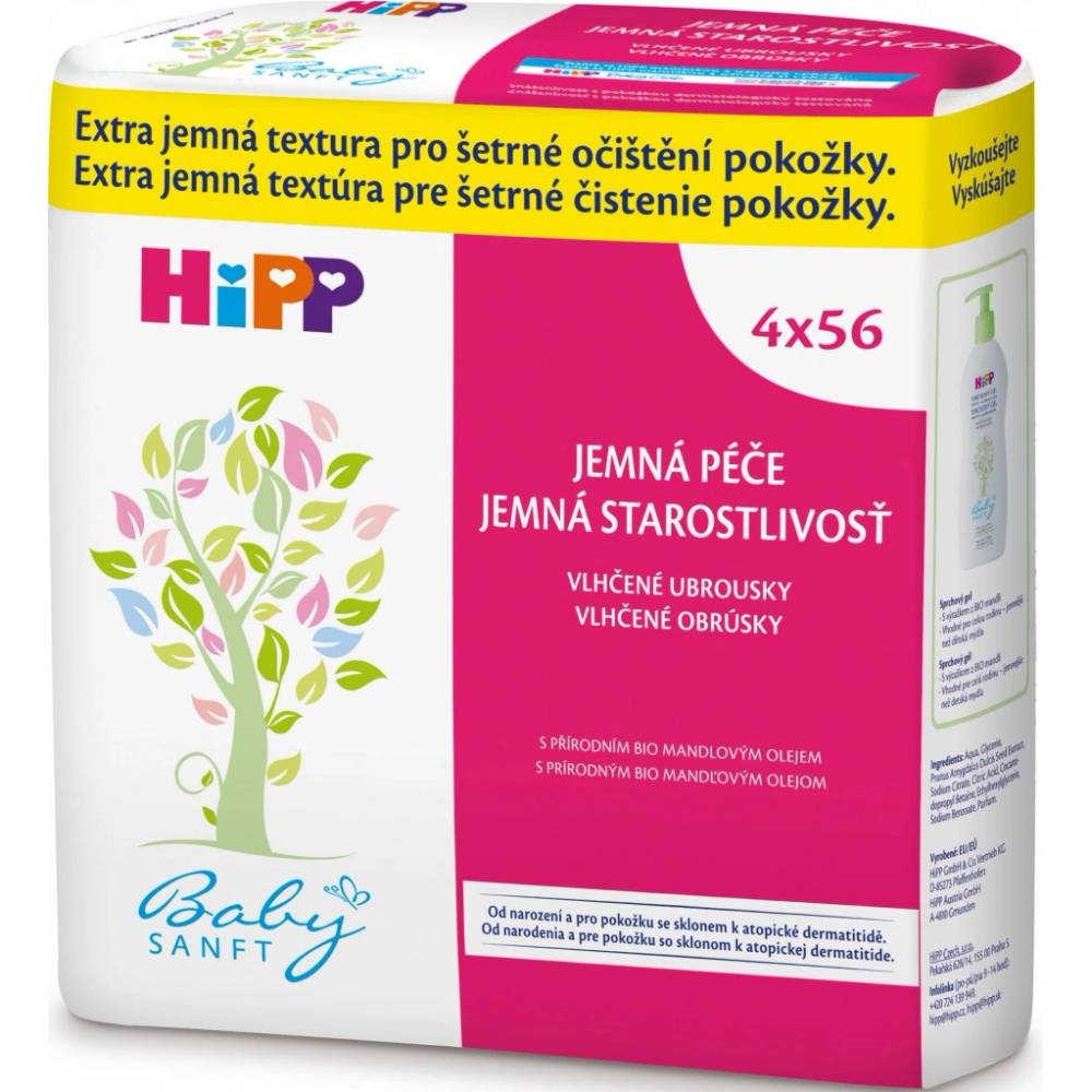 Levně HiPP BABYSANFT Vlhčené ubrousky 4x56ks