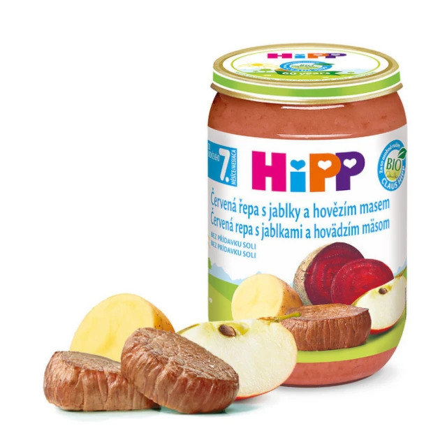 Levně HiPP JUNIOR BIO Červená řepa s jablky a hovězím masem 220g