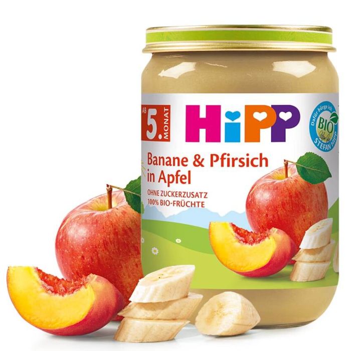 Levně HiPP OVOCE BIO Jablka s banány a broskvemi 125g