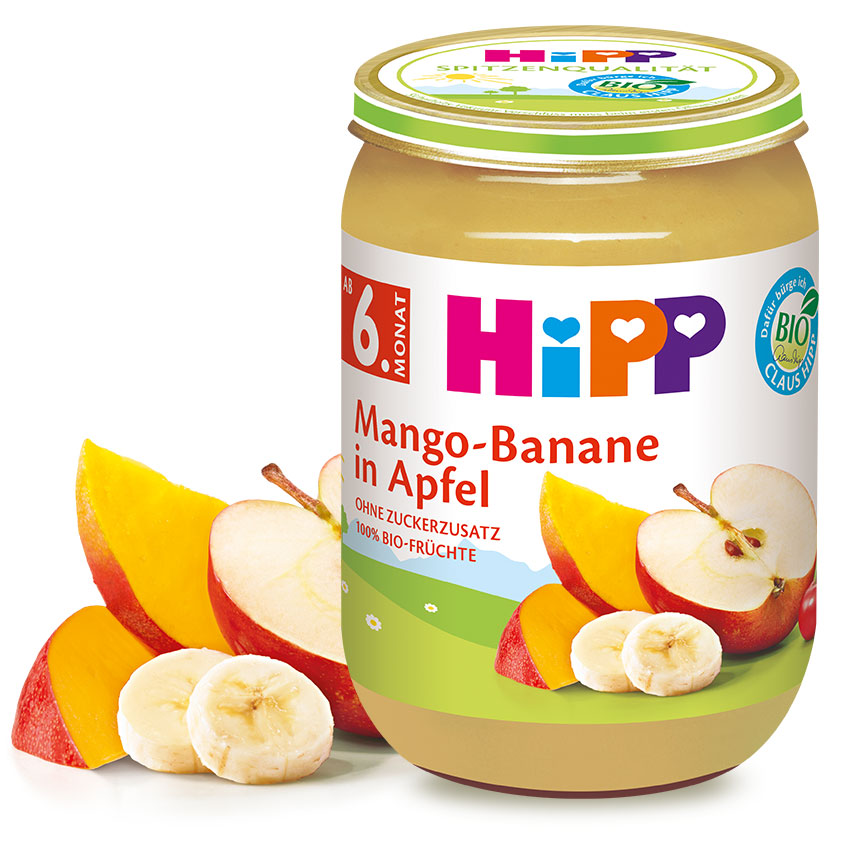Levně HiPP OVOCE BIO Jablka s mangem a banány 190g