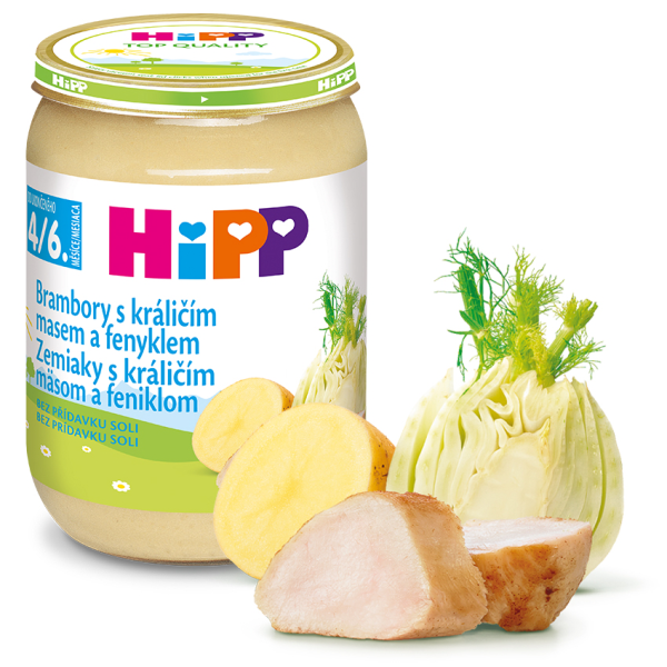 Levně HiPP BABY Brambory s králičím masem a fenyklem 190g