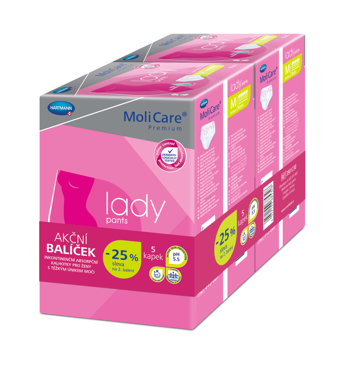 Levně MoliCare Lady Pants 5 kapek velikost M Duopack 2x8ks