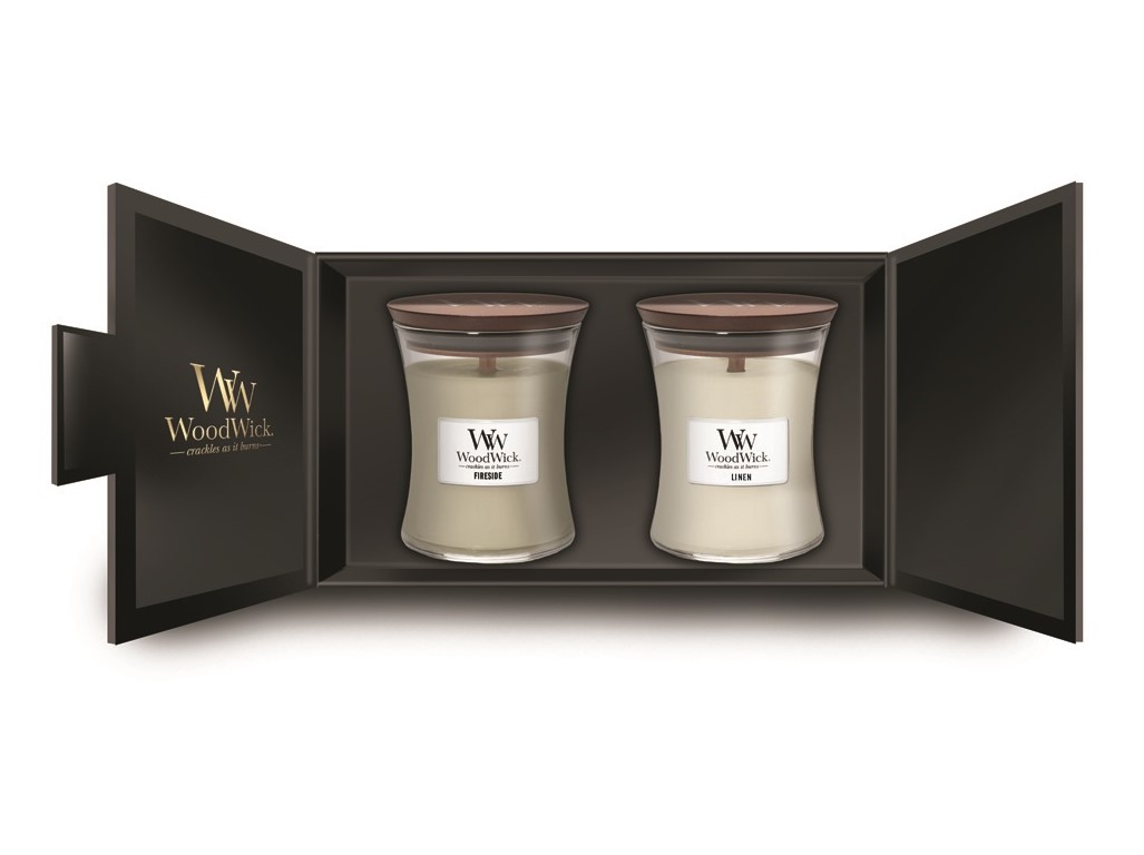 Levně WOODWICK dárkový set 2× střední svíčka (2x 275g)