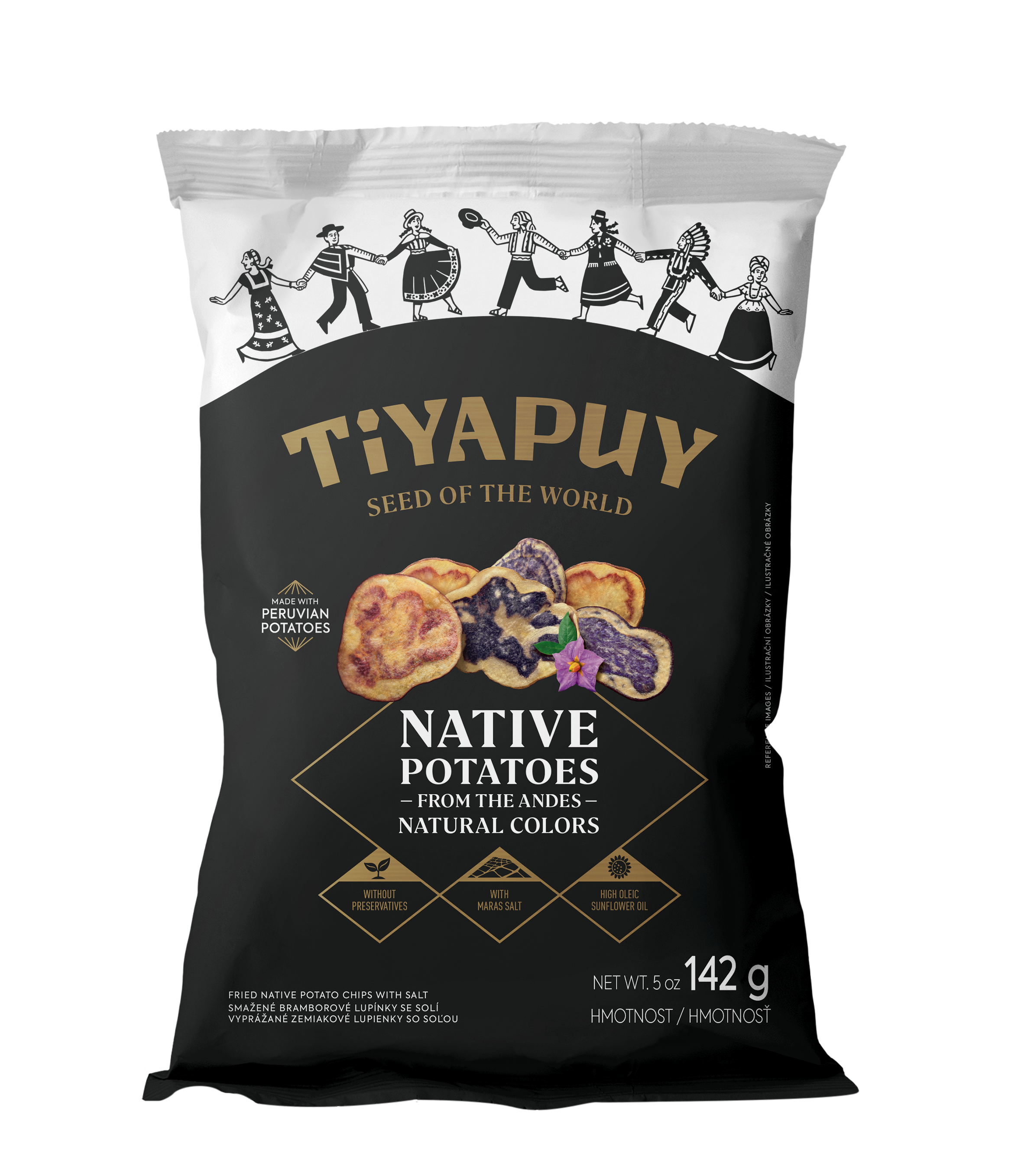 Levně Brambůrky TiYAPUY natural solené 142 g