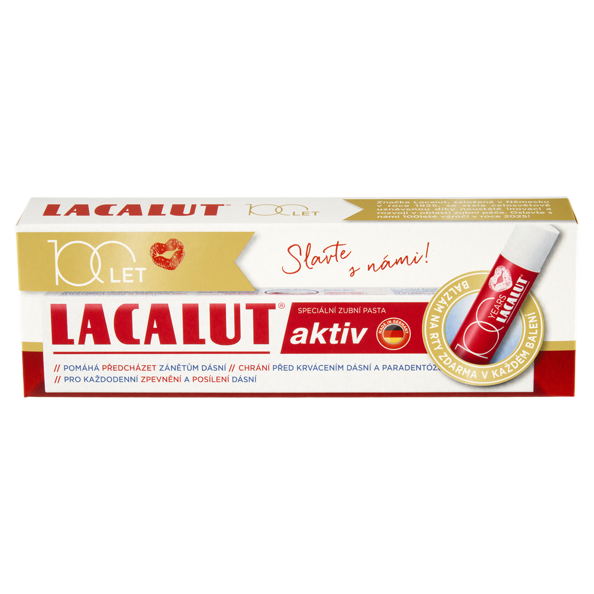 Levně Lacalut Aktiv zubní pasta 75ml+balzám na rty 4.8g