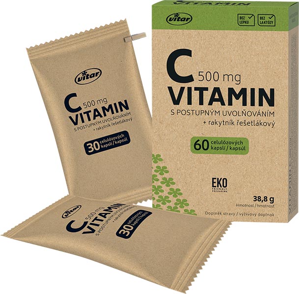 Levně Vitar EKO Vitamin C 500 mg postupným uvolňováním 60 kapslí