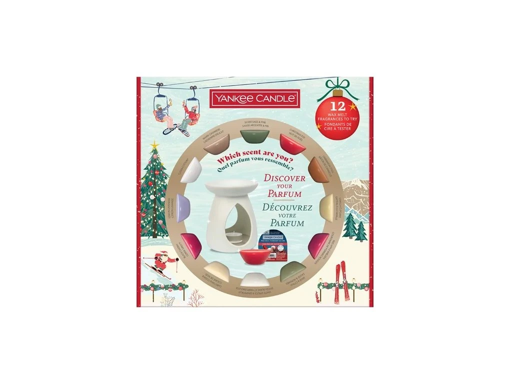 Levně YANKEE CANDLE Vánoční Set aromalampa a vonné vosky12×22g