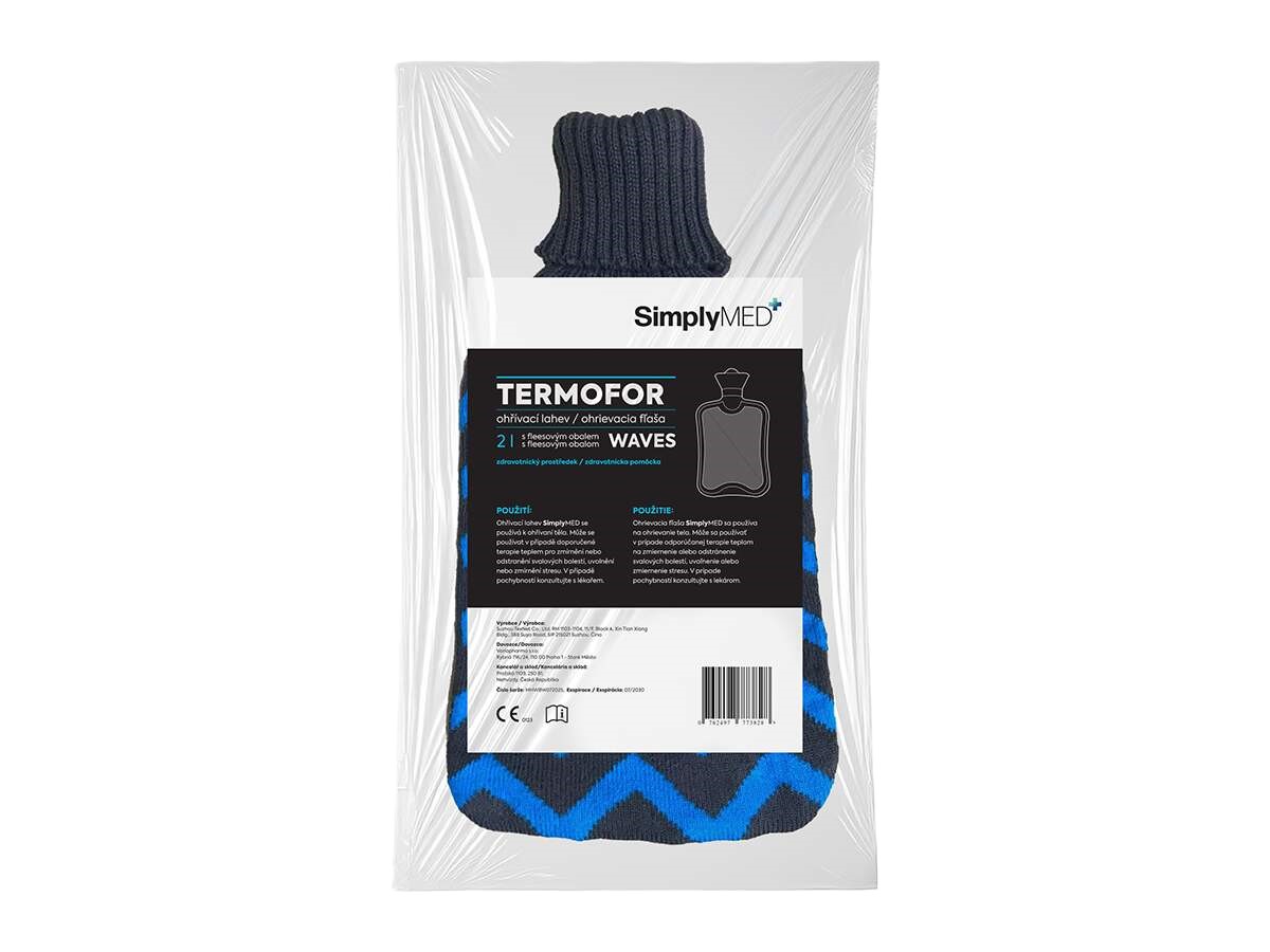 Levně SimplyMed Termofor s pleteným obalem Waves 2L