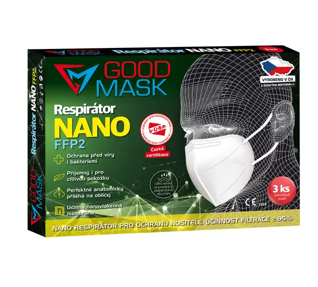 Levně Respirátor FFP2 Nanorespirátor Good mask 2 3 ks barevný