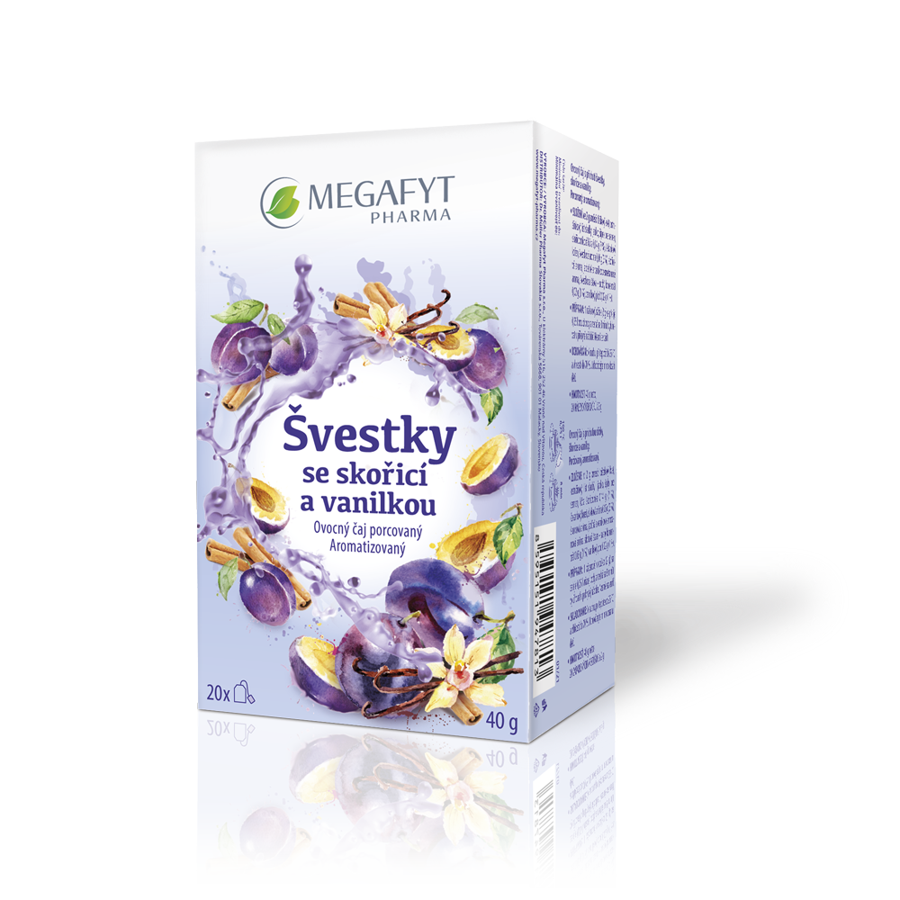 Levně Megafyt Ovocný Švestky se skořicí a vanilkou 20x2g
