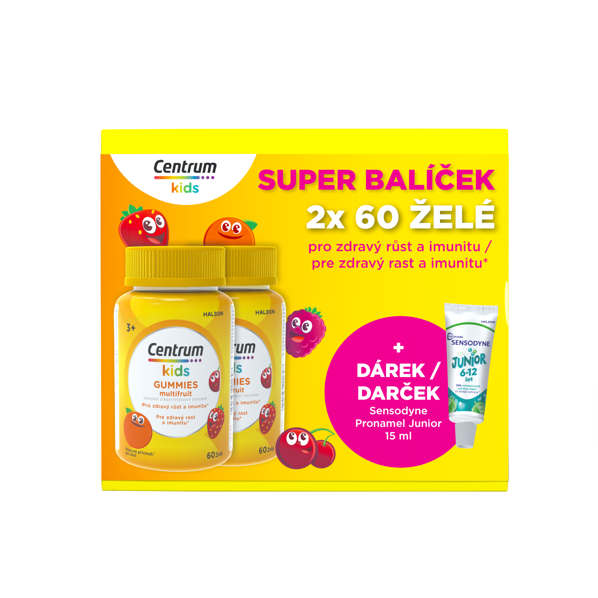 Levně Centrum Kids Gummies multifruit 2x60ks+dárek