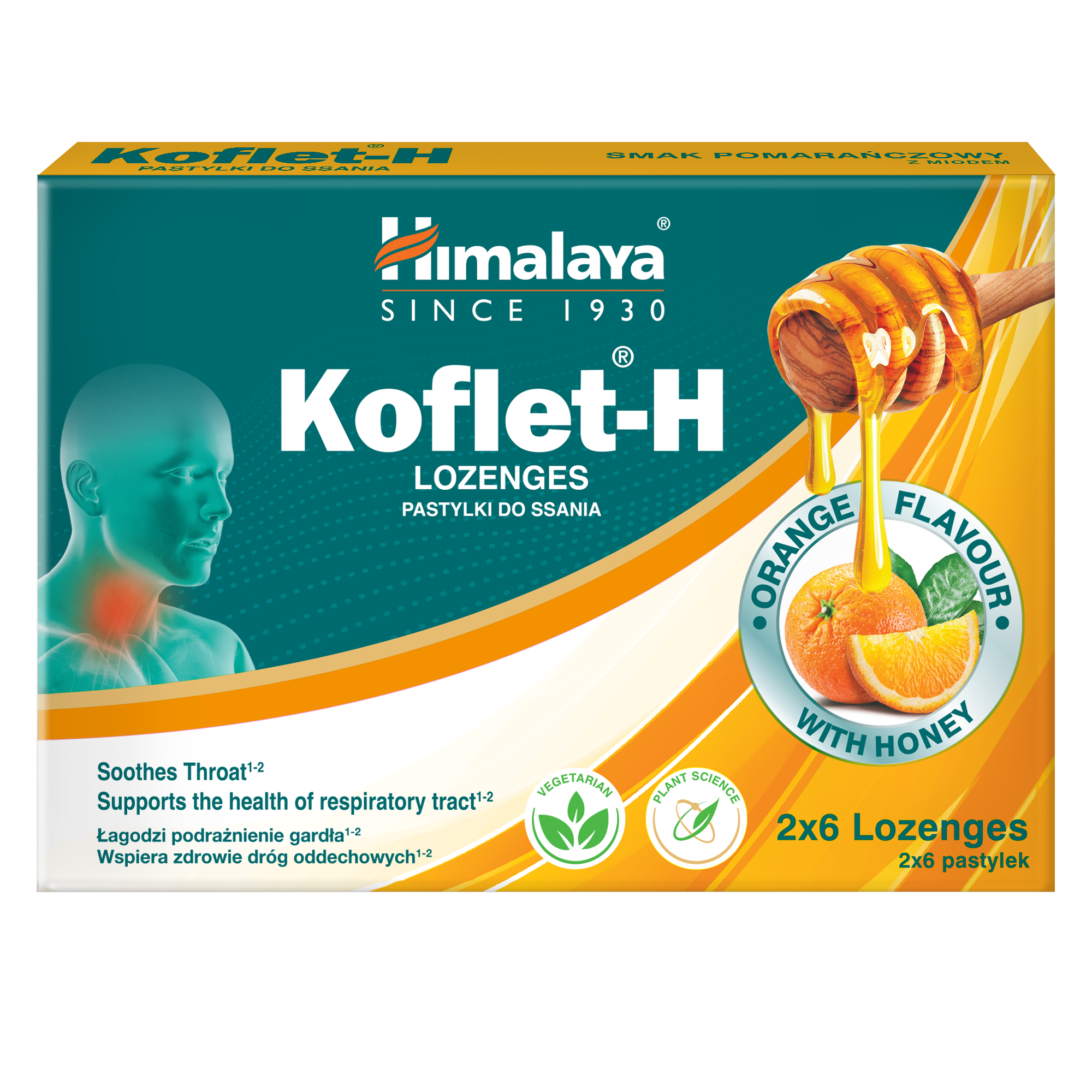 Levně Himalaya Koflet H Orange 12 pastilek