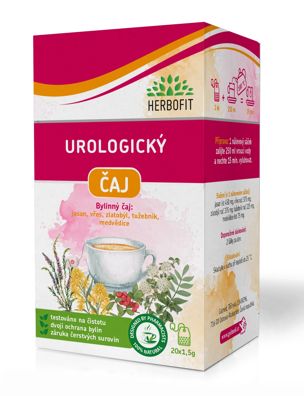 Levně Herbofit Bylinný čaj Urologický 20x1.5g Galmed