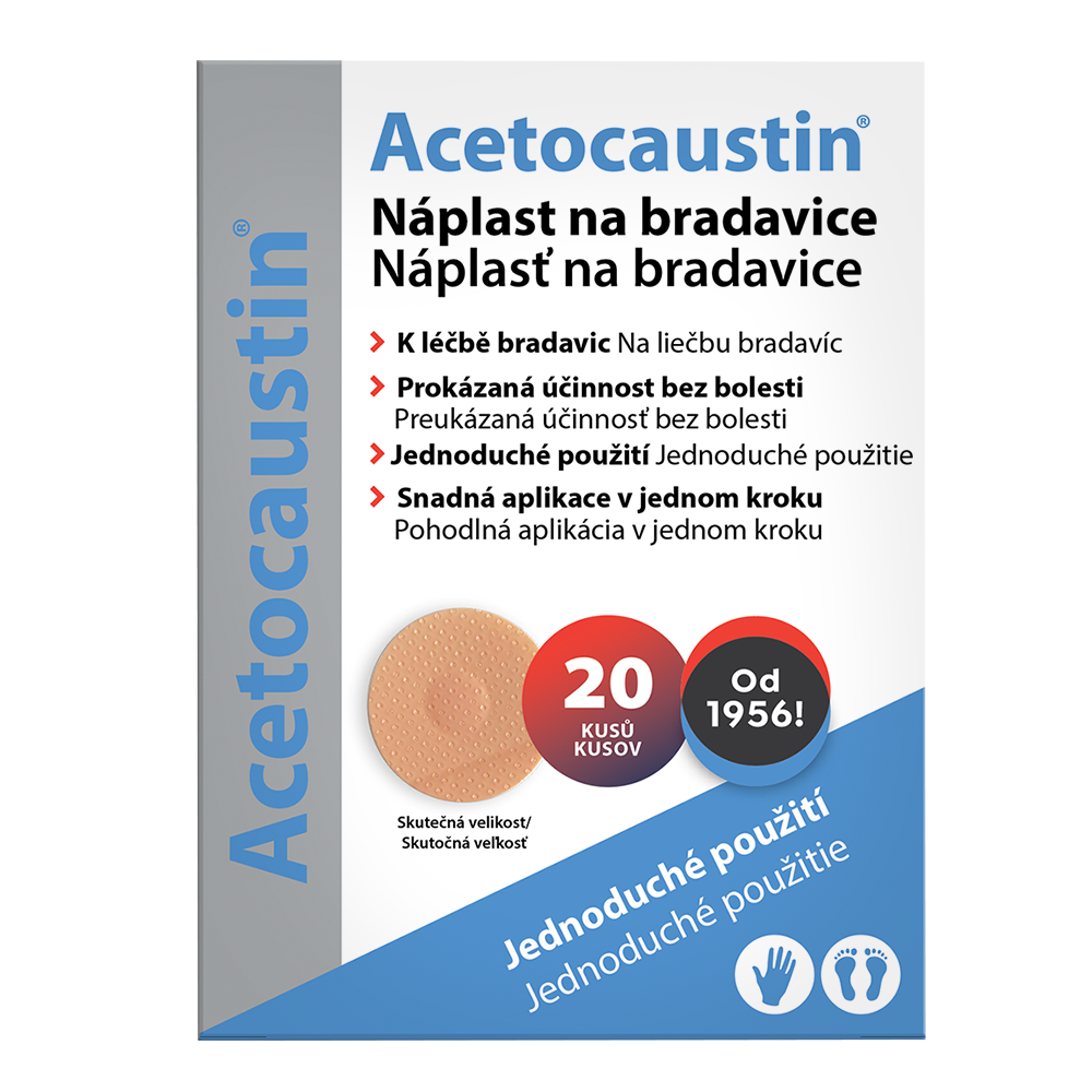 Levně Acetocaustin náplast na bradavice 20ks
