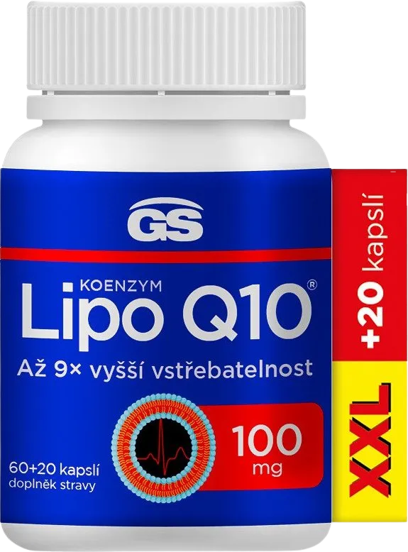 Levně GS Koenzym Lipo Q10 100mg XXL 60+20 kapslí
