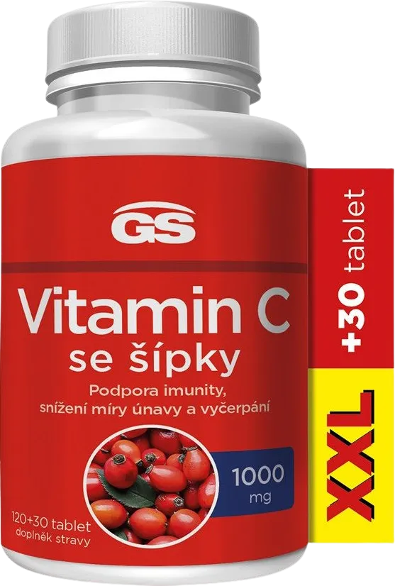 Levně GS Vitamin C 1000mg se šípky XXL 120+30 kapslí