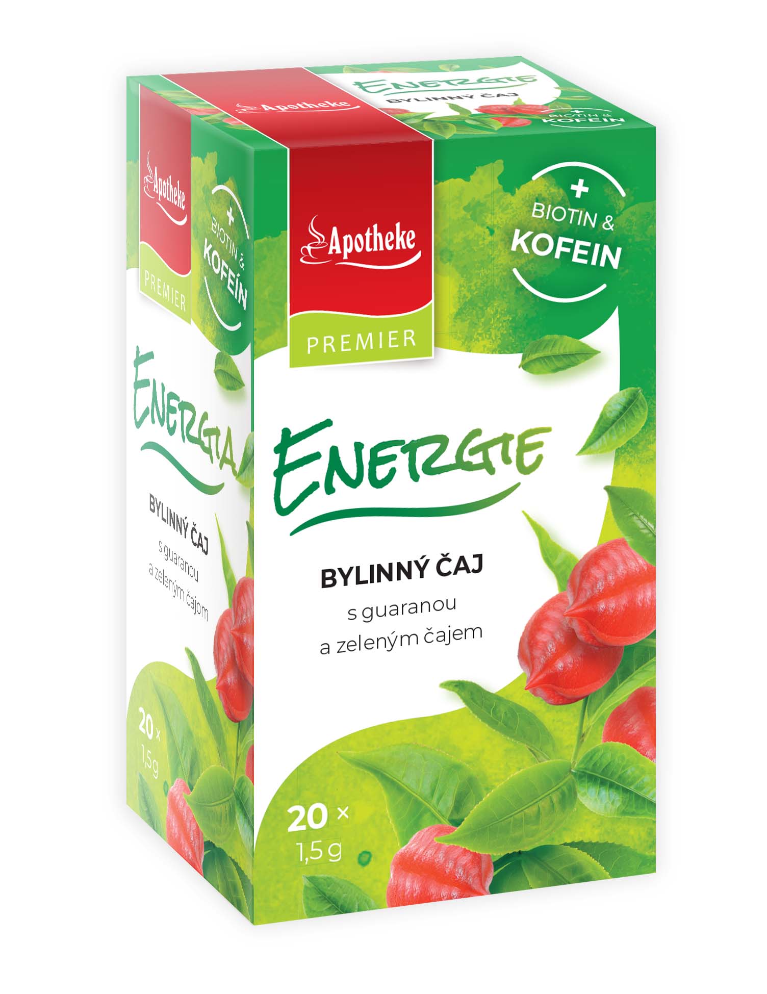 Levně Apotheke Energie bylinný čaj biotin&kofein 20x1.5g