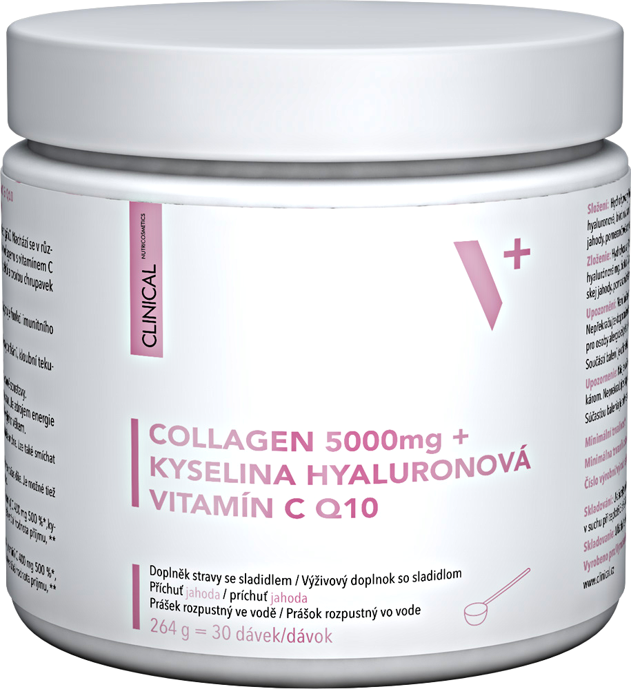 Levně Clinical Collagen 5000 mg + kyselina Hyaluronová + vitamin C a koenzym Q10 264g