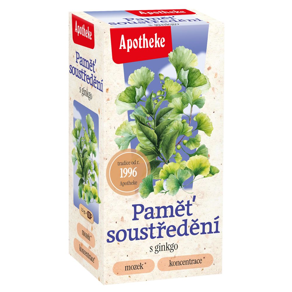 Levně Apotheke Paměť soustředění s ginkgo čaj 20x1.5g