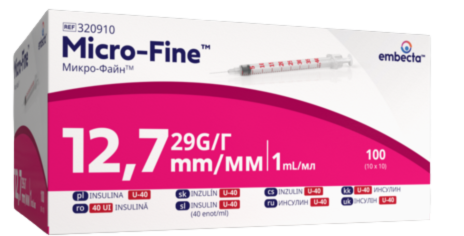 Levně Inzulin.stříkačky BD 1 ml 29G x 12.7mm U-100 100ks