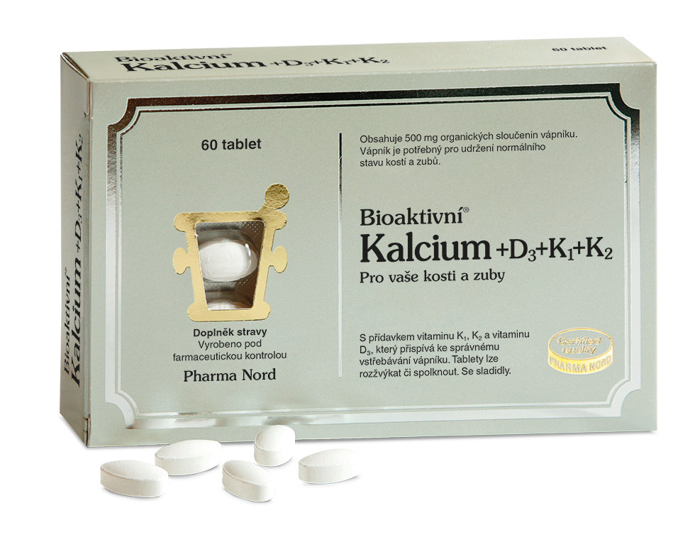 Levně Bioaktivní Kalcium+D3+K1+K2, 60 tablet
