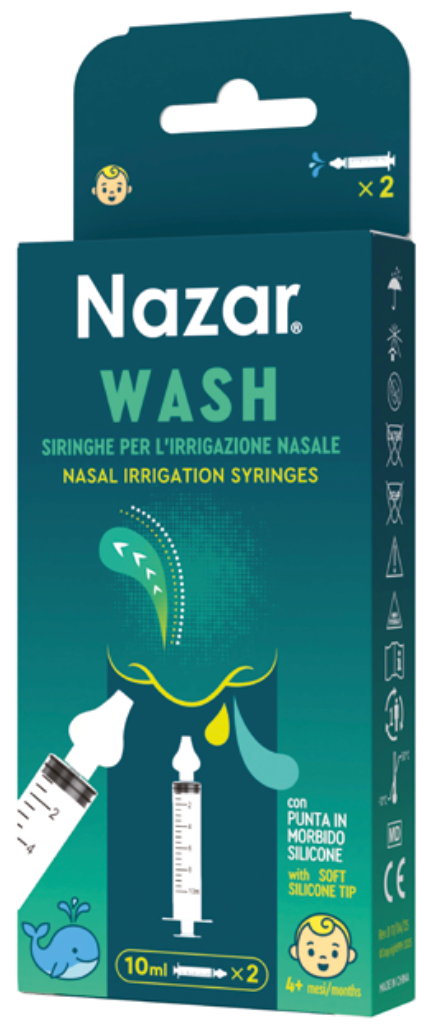 Levně NAZAR Wash Stříkačky na výplach nosu 10 ml 2 ks