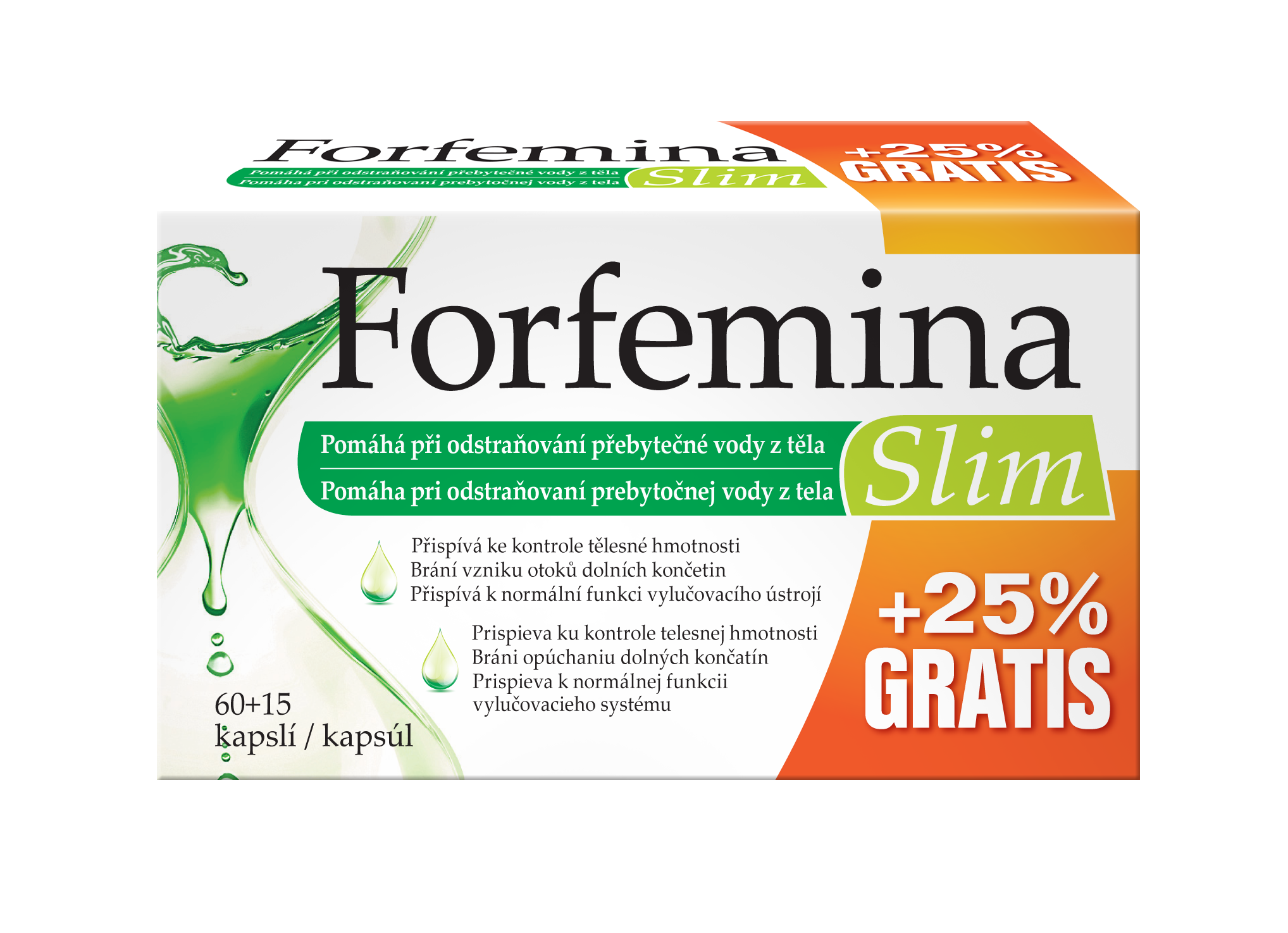 Levně Forfemina Slim odvodnění těla 25% GRATIS 75 kapslí