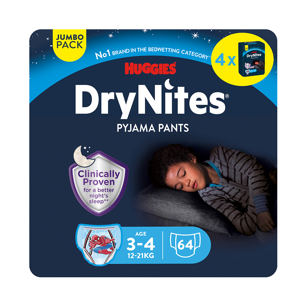 Levně DryNites natahovací kalhotky pro chlapce 3-4 roky JUMBO BOX 16x4