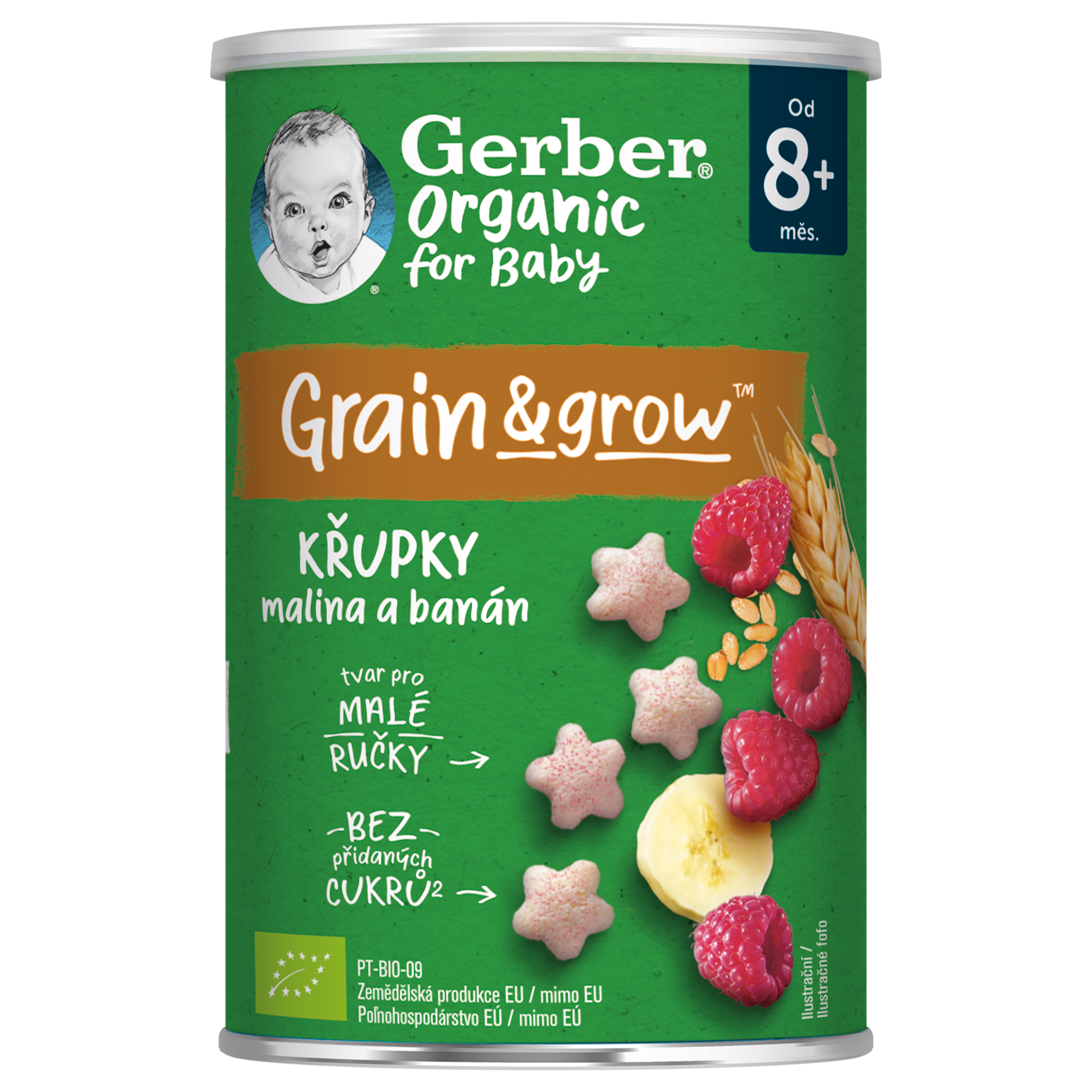 Levně Gerber Křupky s malinou a banánem BIO 35g 6M+