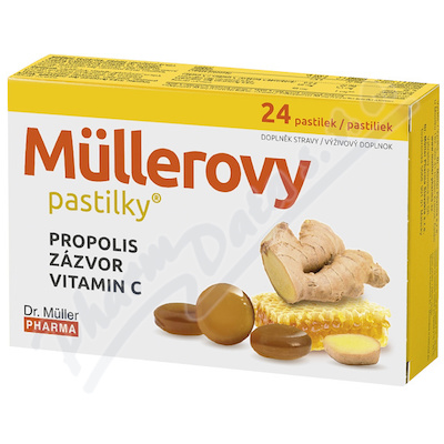 Levně Müllerovy pastilky s propolisem a zázvorem 24ks