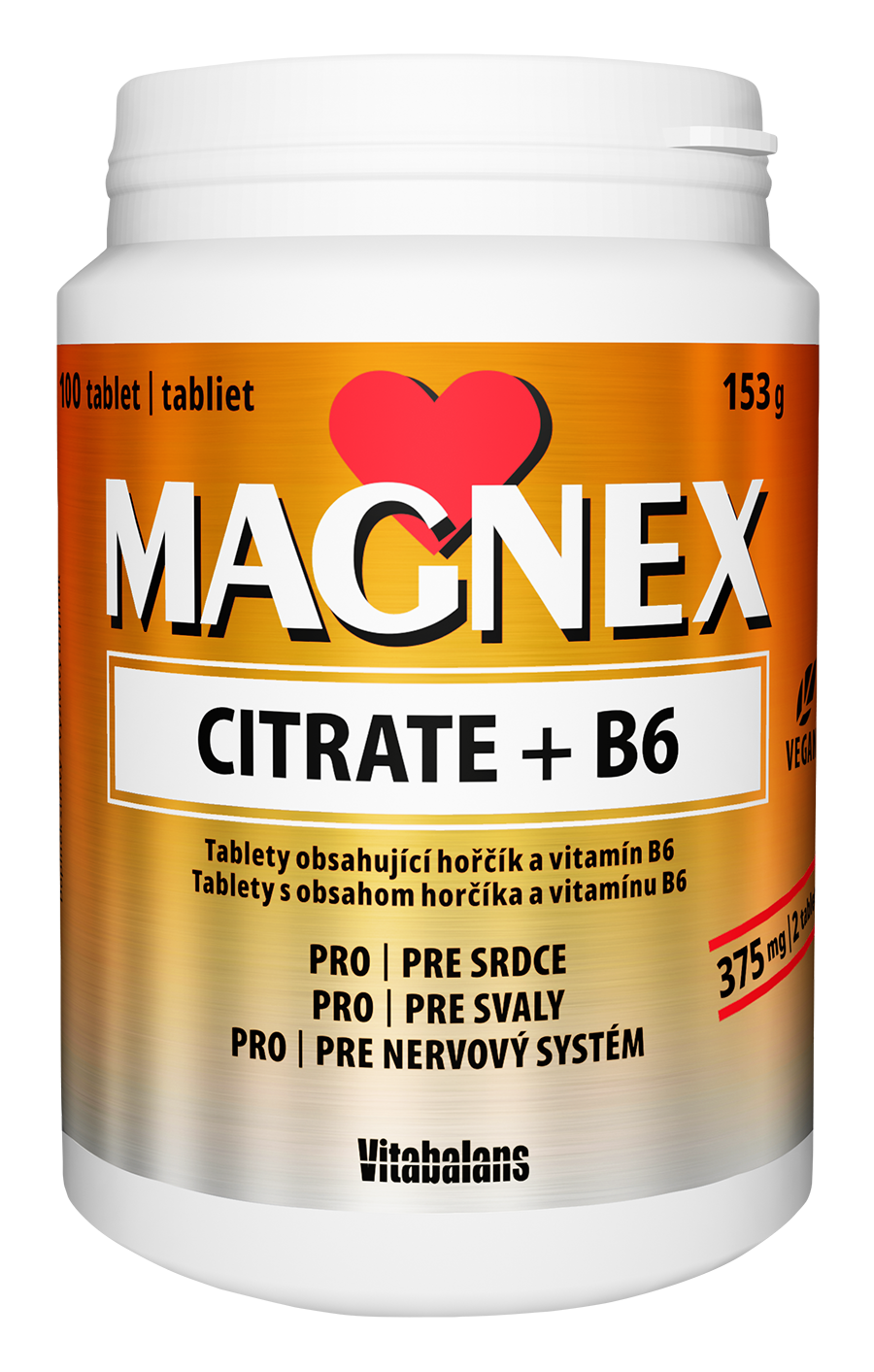 Levně Magnex citrate 375mg+B6 100 tablet