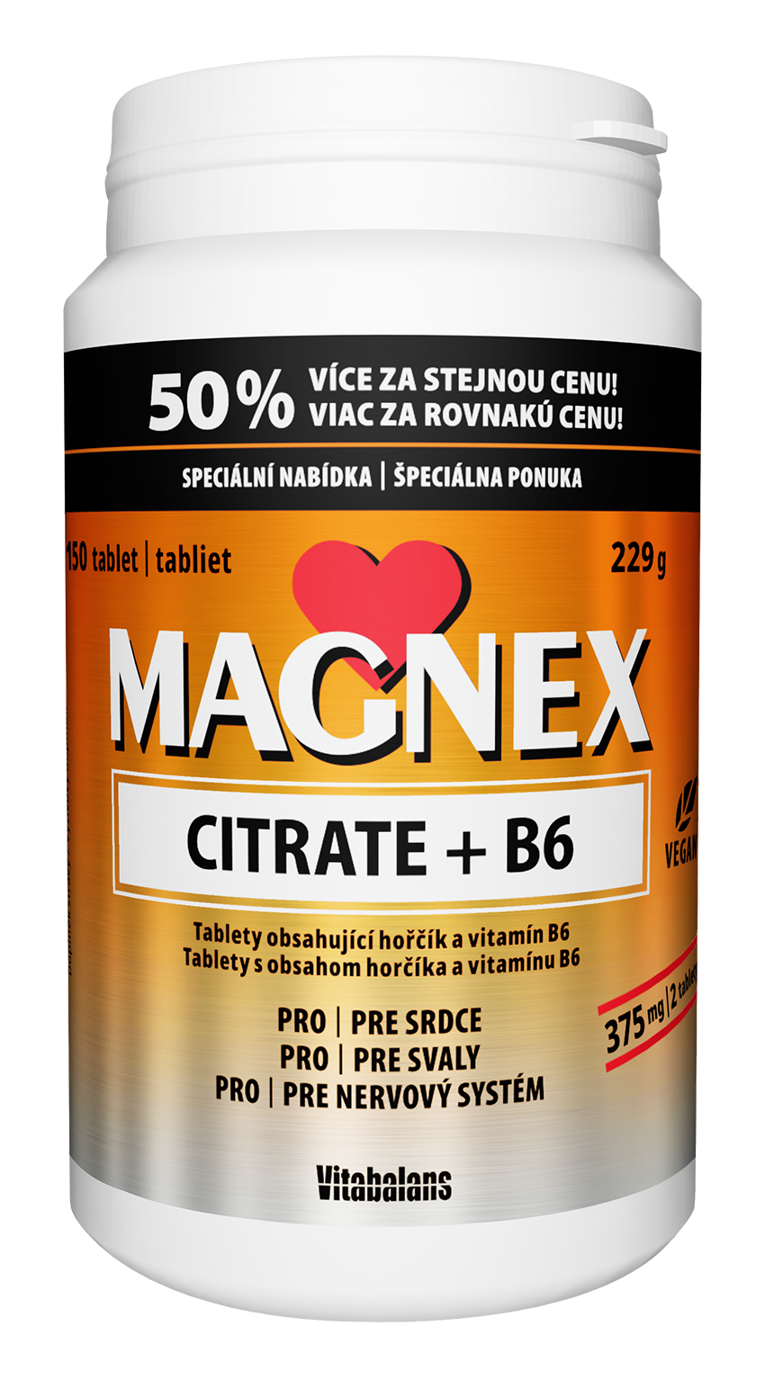 Levně Magnex citrate 375 mg+B6 150 tablet