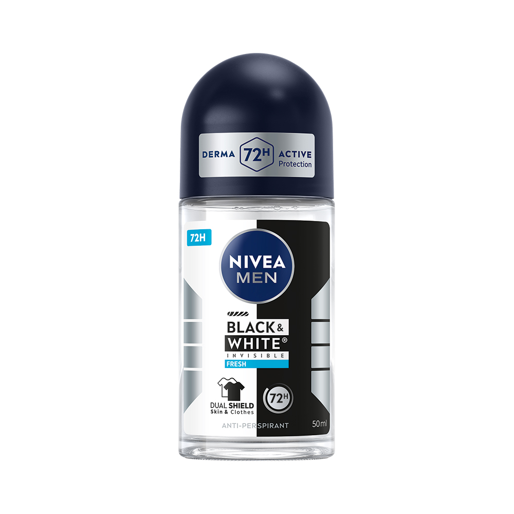 Levně NIVEA MEN Kuličkový antiperspirant Black & White Invisible Fresh 50ml