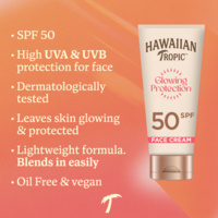 Hawaiian Tropic Glowing Protection Face SPF 50 (NEW 2025)2. Y302227400 Bullet Point Image