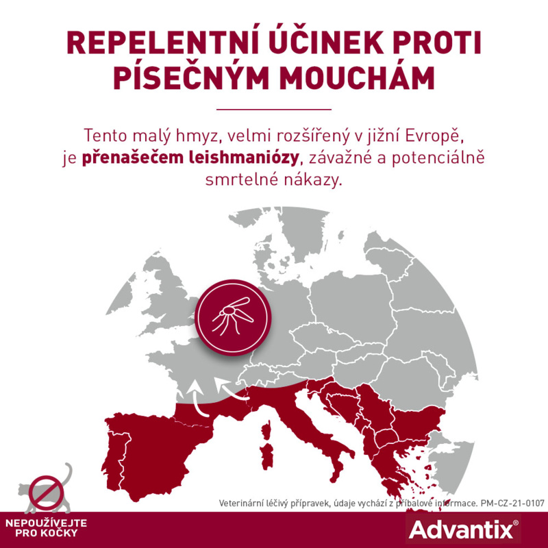 ADVANTIX repelentni ucinek proti pisecnym moucham