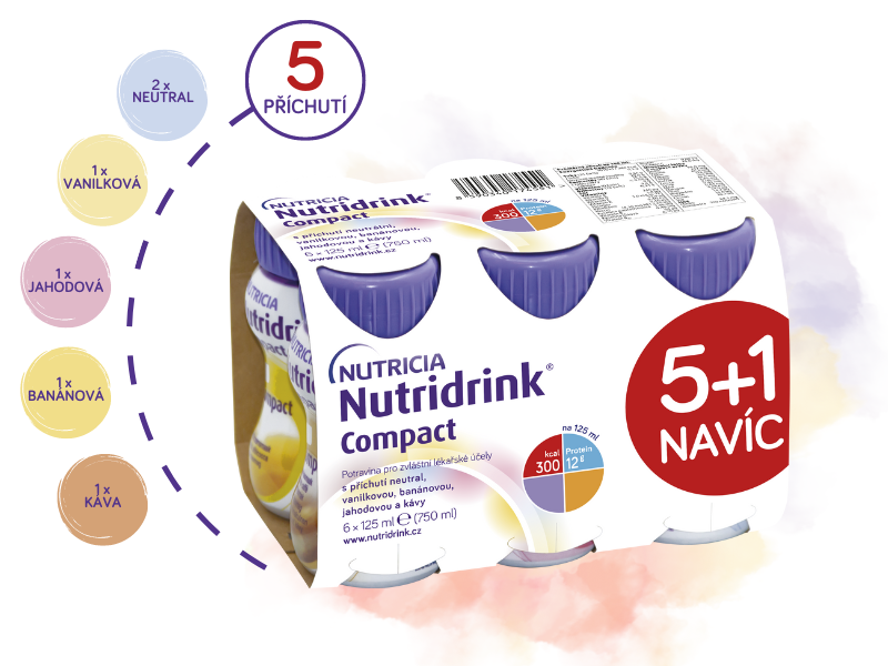 Nutridrink Compact 5+1 balíček_príchute